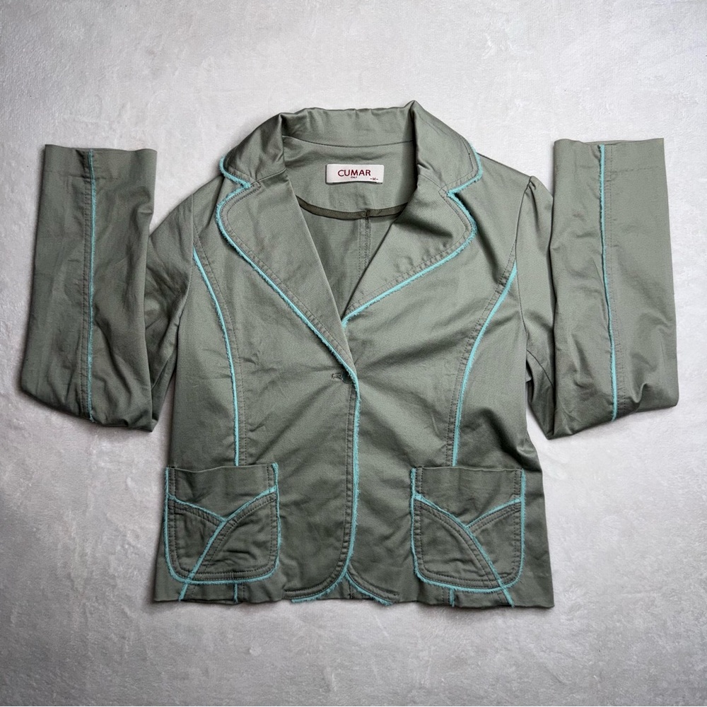 Cumar Italy Olive Green Blazer Jacket Women’s Size Medium